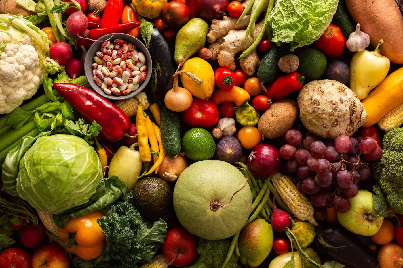 Fresh produce prepared for distribution.